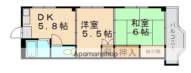 シャトレペルニチェ(2DK/3階)の間取り写真