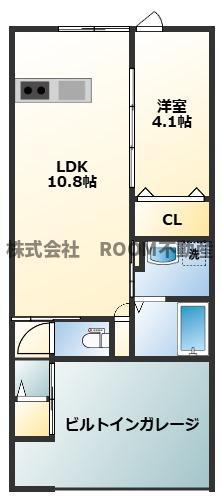 CASTELLO D棟(1LDK/1階)の間取り写真