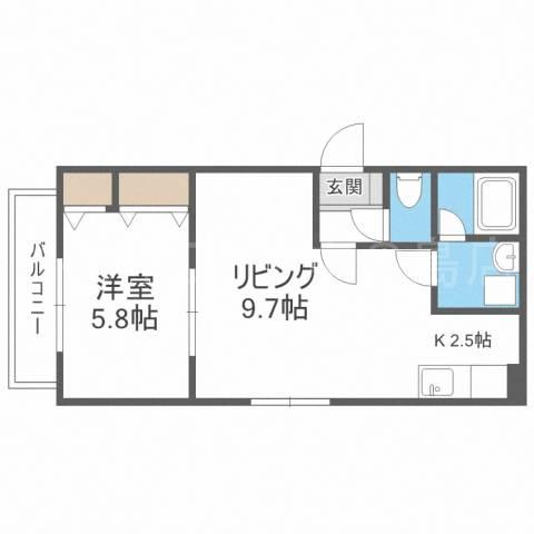 グランデディモーラ(1LDK/2階)の間取り写真
