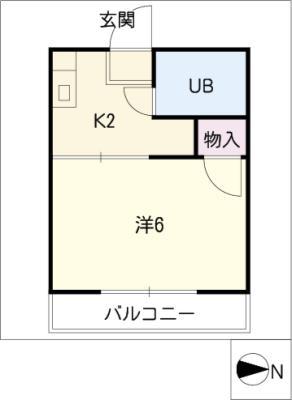 アネックスA(1K/1階)の間取り写真