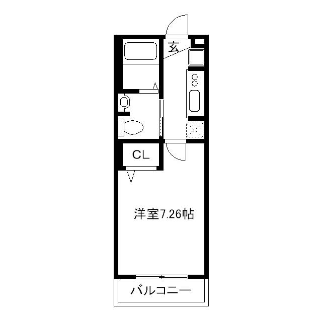 ベル ドミール(1K/2階)の間取り写真