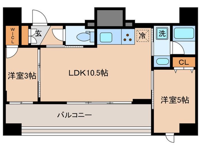 アーバネックス文京本郷(2LDK/9階)の間取り写真