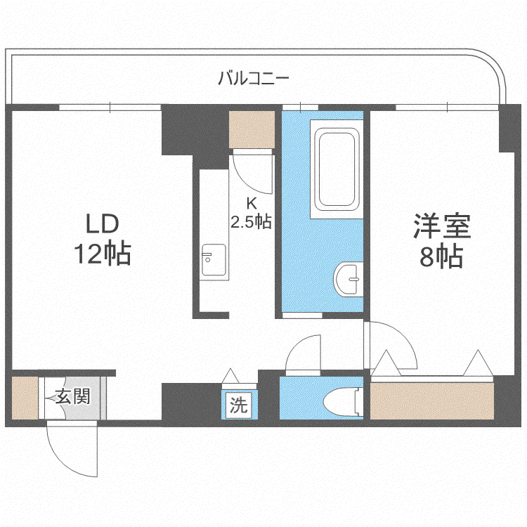 AMSTOWER南6条(1LDK/6階)の間取り写真