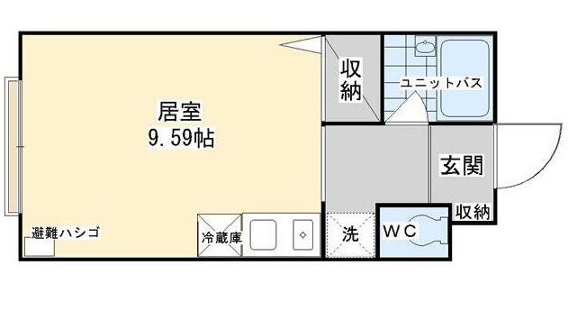 ファミリア大井町(ワンルーム/2階)の間取り写真