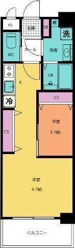 エルザグランツ黄金(1LDK/11階)の間取り写真