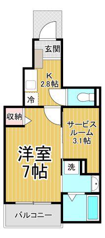 グランフローラ(1SK/1階)の間取り写真