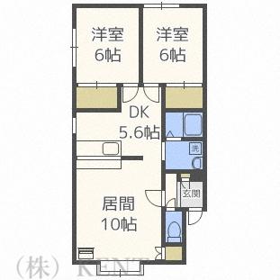 キャッスル(2LDK/3階)の間取り写真