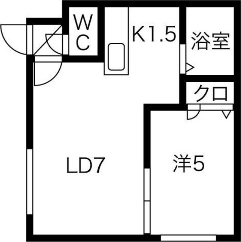 フォーチュネイトフィールド(1LDK/2階)の間取り写真