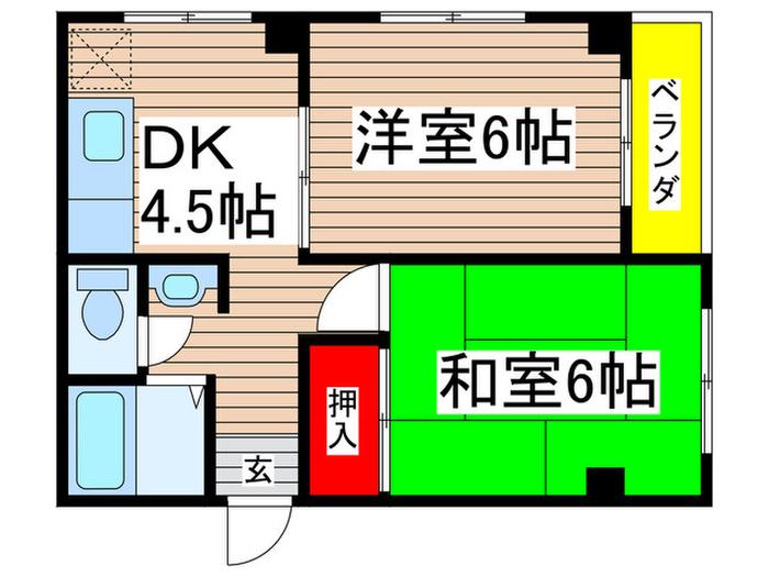 JBハイツ(2DK/3階)の間取り写真