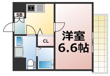 ジアコスモ大阪城南(1K/8階)の間取り写真