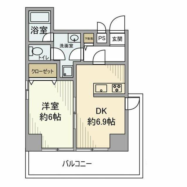 ライオンズマンション西荻窪第2(1DK/4階)の間取り写真