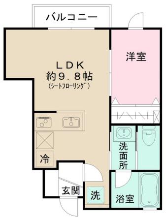 ローダンセ田園調布(1LDK/1階)の間取り写真