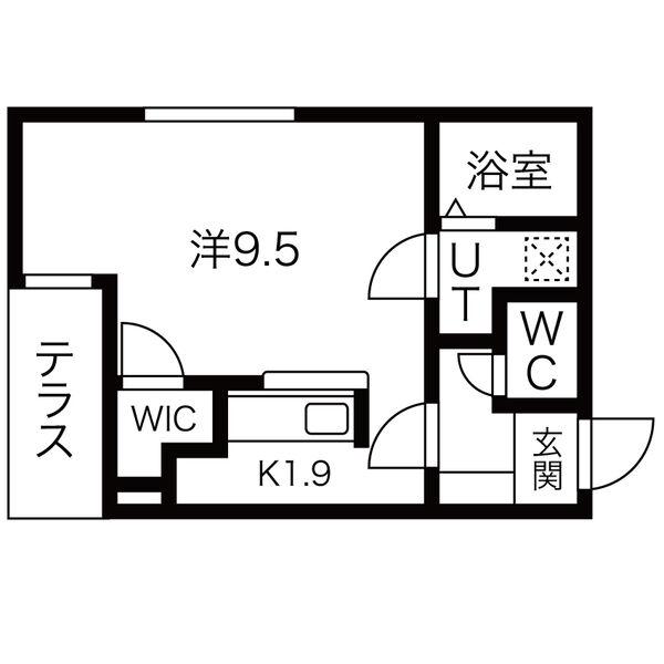 アミティエ(1K/1階)の間取り写真