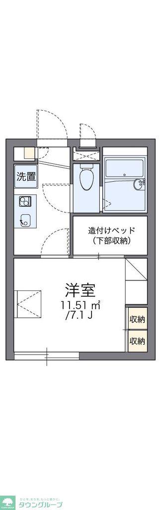 レオパレスサンシャインベイ名四(1K/2階)の間取り写真