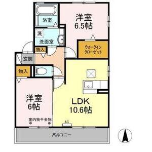 シャンクス(2LDK/1階)の間取り写真