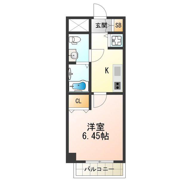 フォレスタ長居(1K/6階)の間取り写真