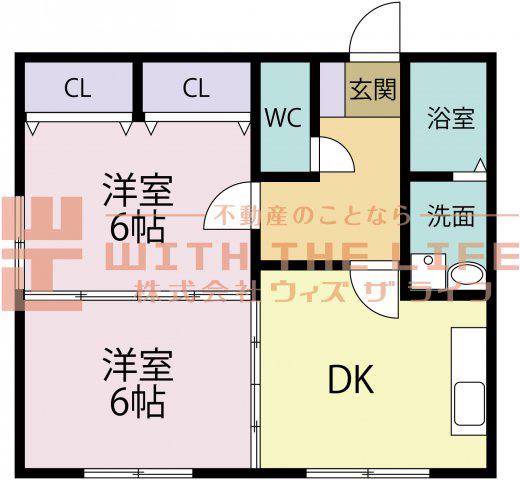シャルム津福(2DK/2階)の間取り写真