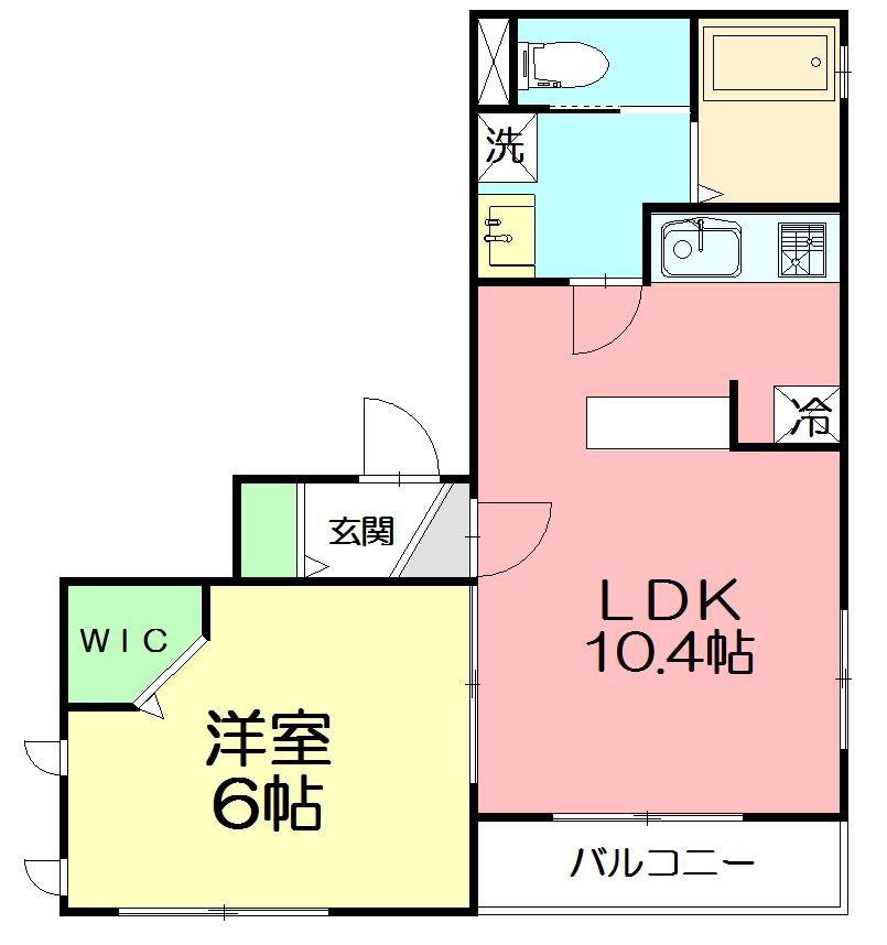 アズール鵠沼(1LDK/2階)の間取り写真