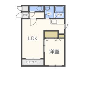 メーラ平岸(1LDK/4階)の間取り写真