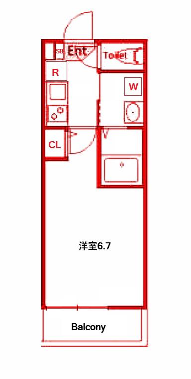 ココライフ二俣川(1K/3階)の間取り写真