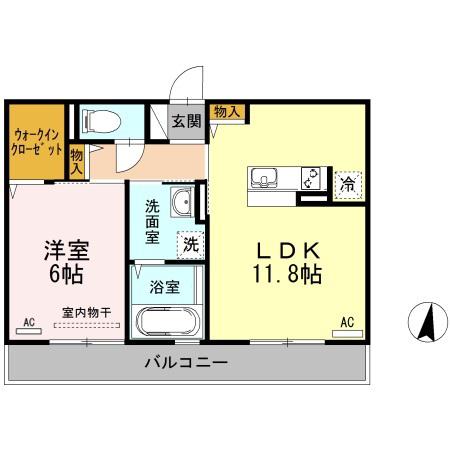 アンソレイエ(1LDK/3階)の間取り写真