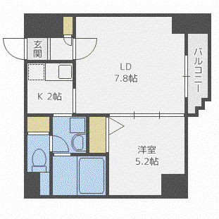 ISグランデ札幌(1LDK/8階)の間取り写真