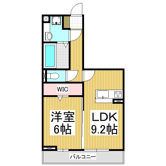 コンフォーティア箕輪 A棟(1LDK/1階)の間取り写真
