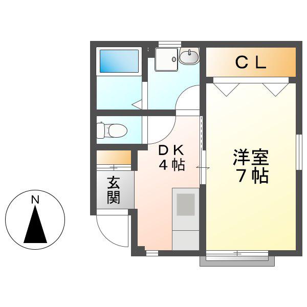 第2三駒ハイツ(1K/1階)の間取り写真