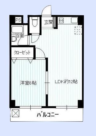 正興鶴瀬駅ビル(1LDK/4階)の間取り写真