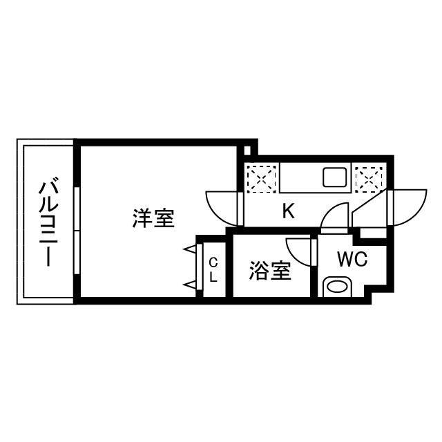 グランアセット自由が丘(1K/2階)の間取り写真