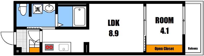 PLANO祇園(1LDK/3階)の間取り写真