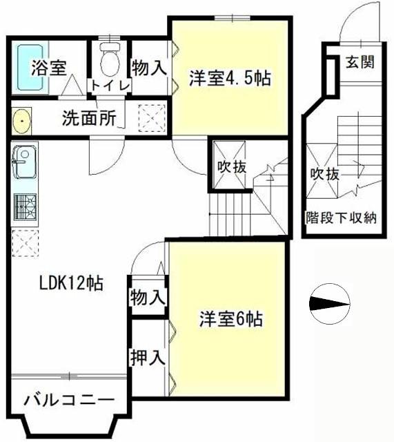 アーバンプレイス(2LDK/2階)の間取り写真
