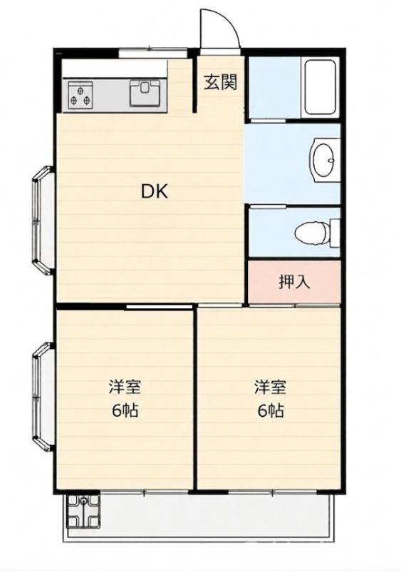 共栄マンション(2DK/2階)の間取り写真