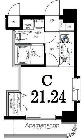 グリフィン横浜天王町弐番館(1K/7階)の間取り写真
