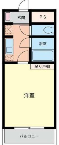 スクエアKII(1K/5階)の間取り写真