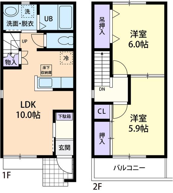CASA DOMANI(2LDK/1階)の間取り写真