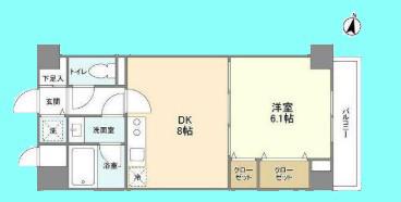 グランハイツ南雪谷(1LDK/4階)の間取り写真