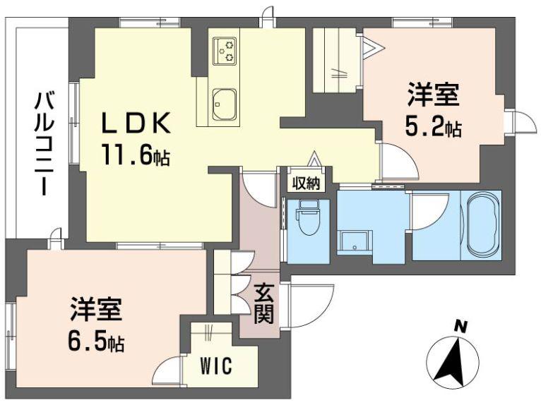 ウィンメゾン船橋VI号館(2LDK/3階)の間取り写真
