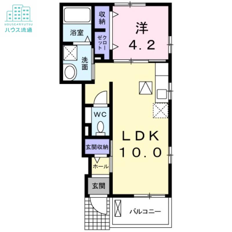 エスペランサ(1LDK/1階)の間取り写真