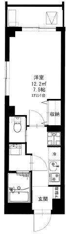 BCASA東綾瀬(1K/3階)の間取り写真