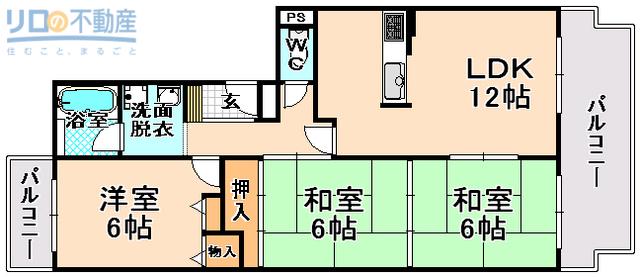 マリアージュ(3LDK/4階)の間取り写真