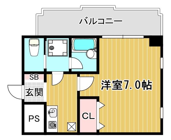 フェアリーコート歌島橋(1K/3階)の間取り写真