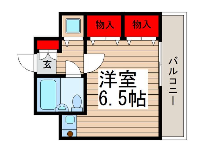 ウィステリアビル津田沼(ワンルーム/5階)の間取り写真
