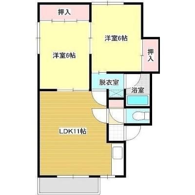 ゼフィール(2LDK/2階)の間取り写真