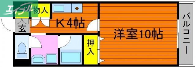 アンタレス豊成(1K/6階)の間取り写真