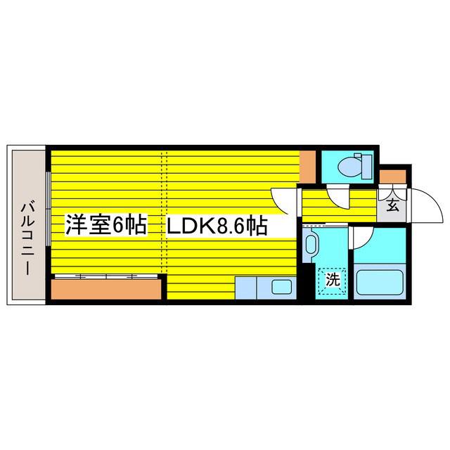 フローレンス美香保(1LDK/4階)の間取り写真