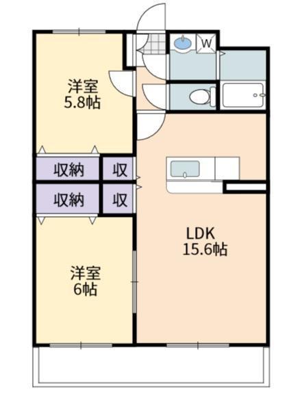 ジェントリースクエア長町(2LDK/2階)の間取り写真