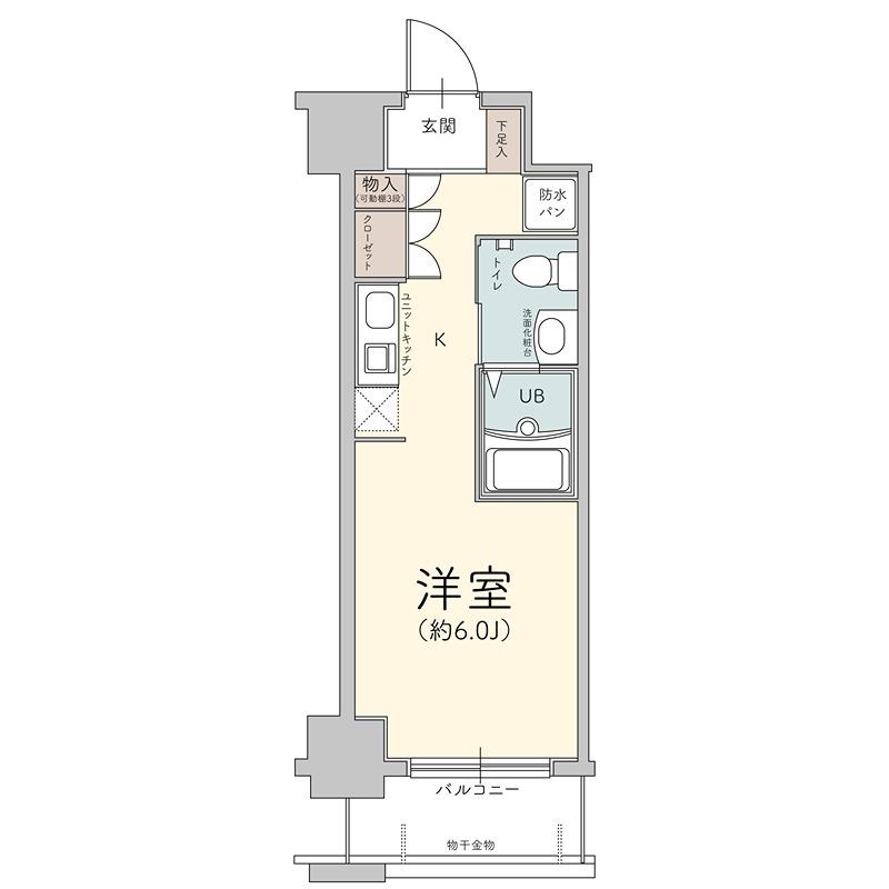 エスリード心斎橋西(1K/7階)の間取り写真