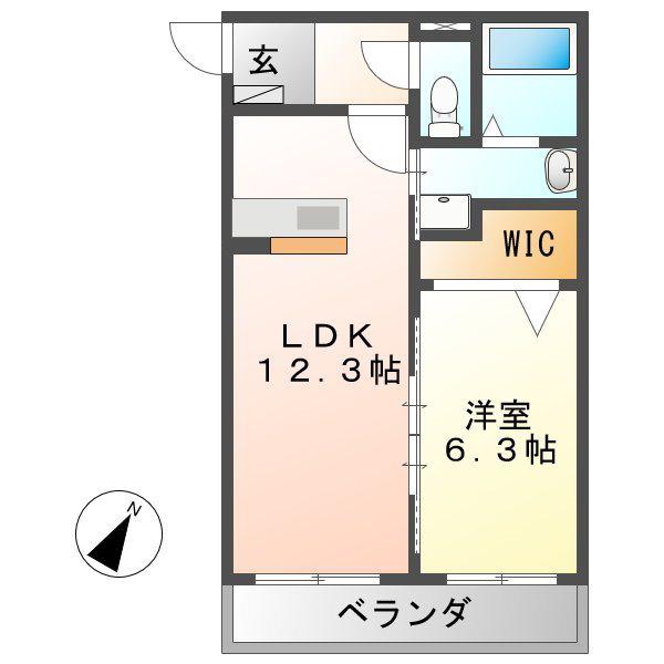ザ・フィールズ坂本I(1LDK/2階)の間取り写真