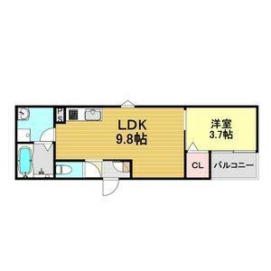 LECOCON津島II(1LDK/1階)の間取り写真